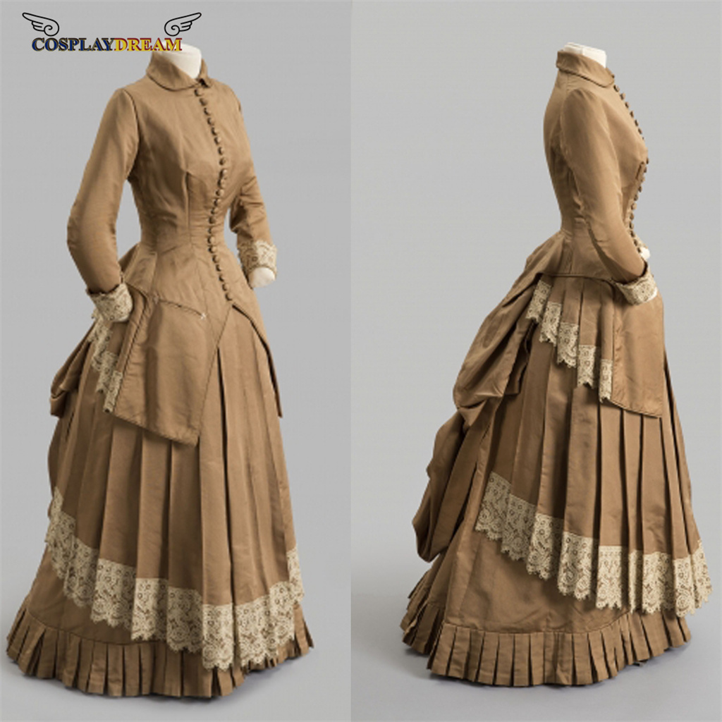Vintage Fashion Fabrics - Vestido de moda del siglo XIX,