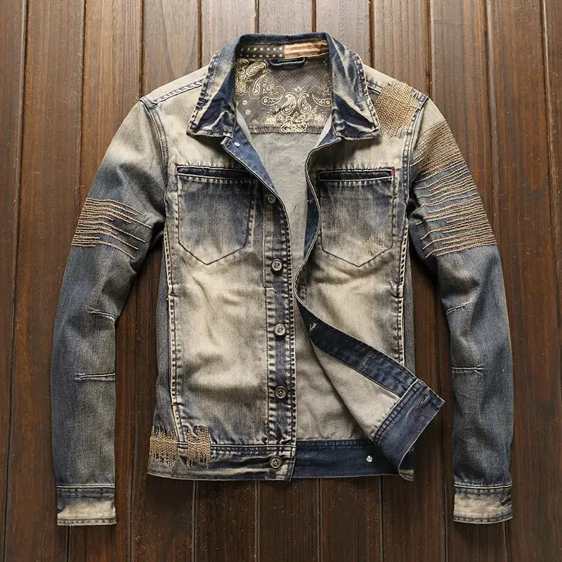 Vintage Fashion Korea - Abrigo Vaquero para Hombre, Estilo Coreano