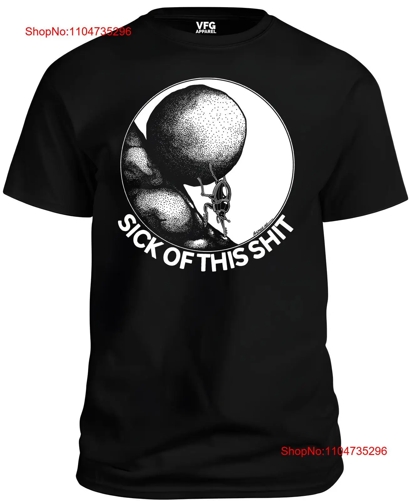 Vintage Fashion Bug - Camiseta Sisyphus Bug vintage lavada Unisex