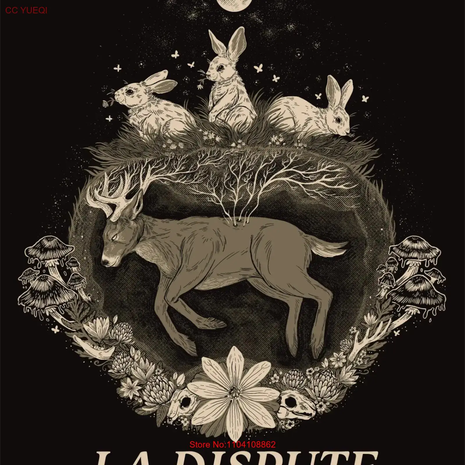 Vintage Fashion La - Camiseta negra La Dispute de algodón,
