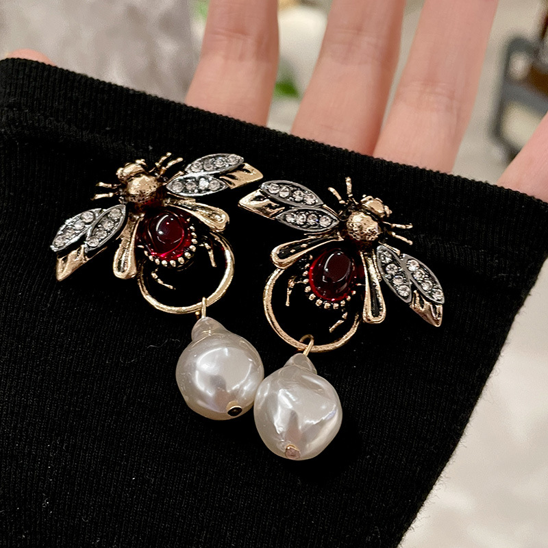 Vintage Fashion Bug - Pendientes colgantes de insectos Vintage con