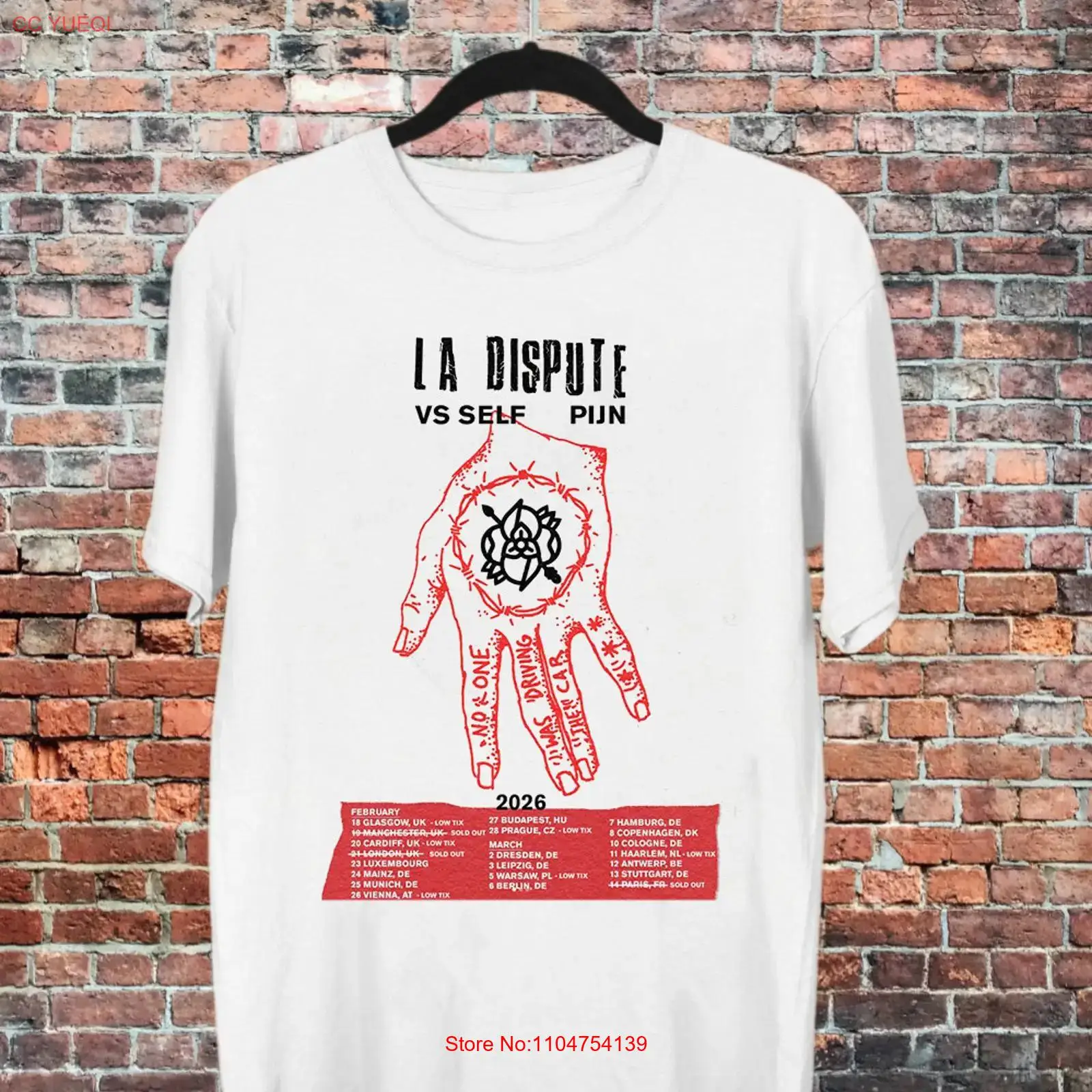 Vintage Fashion La - Camiseta La Dispute Band Rock Tour