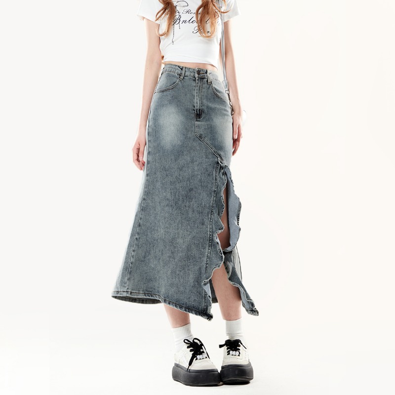 Denim Skirt Midi Vintage - Falda Larga Vaquera Vintage Americana para