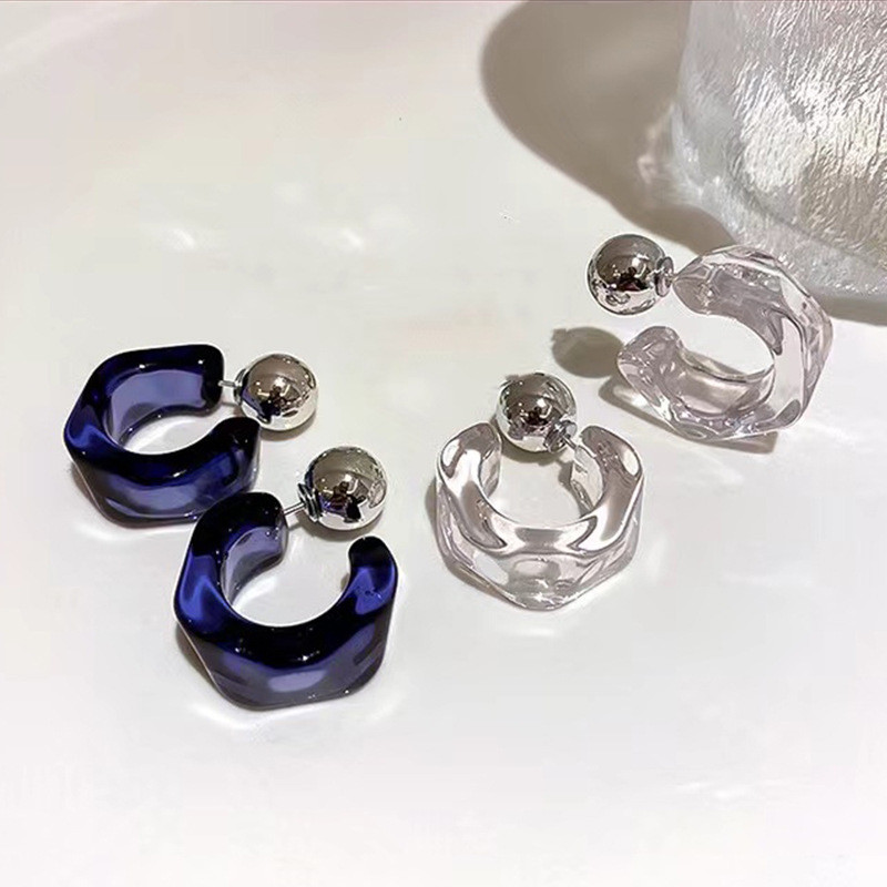 Vintage Fashion Korea - Pendientes de aro geométricos de acrílico