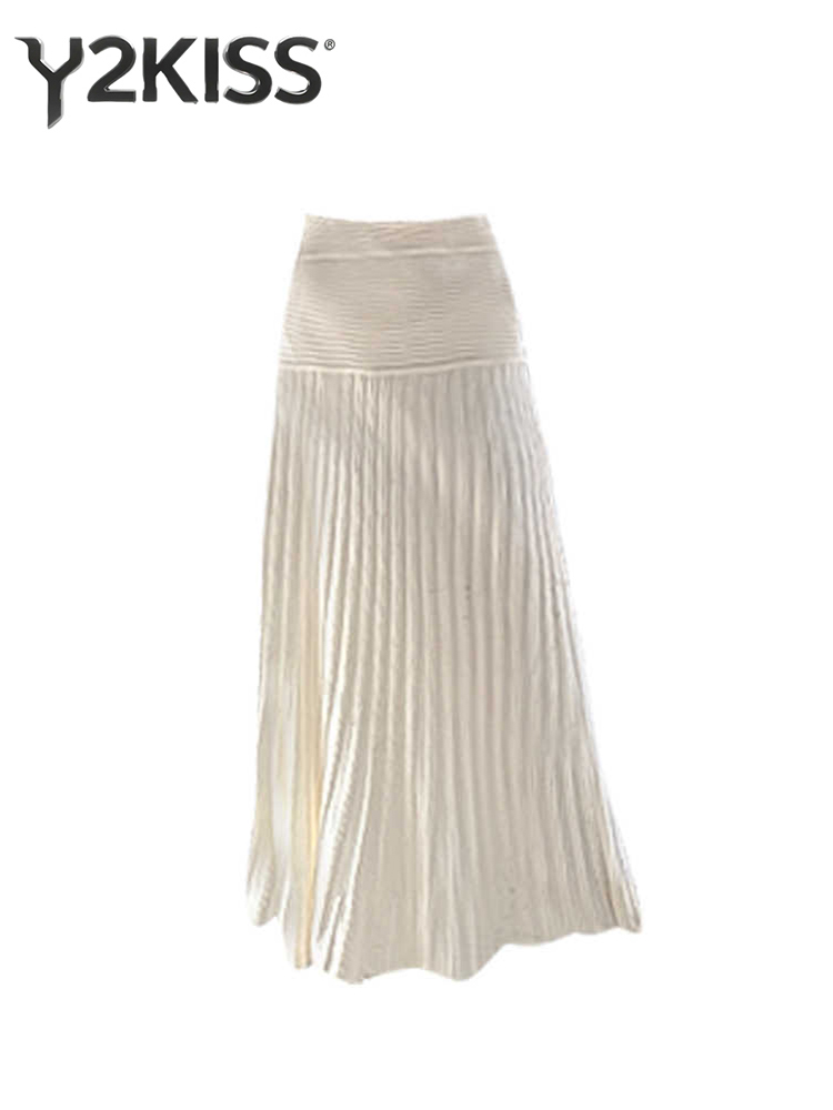 Vintage Fashion Old Money - Falda de punto Maxi para mujer,