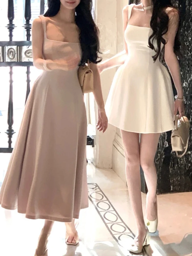 Vintage Fashion Korea - Vestido corto de verano sin mangas