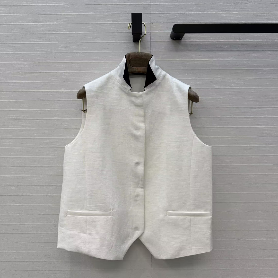 Vintage Fashion Old Money - Nuevo Chaleco Blanco de Lino 100%