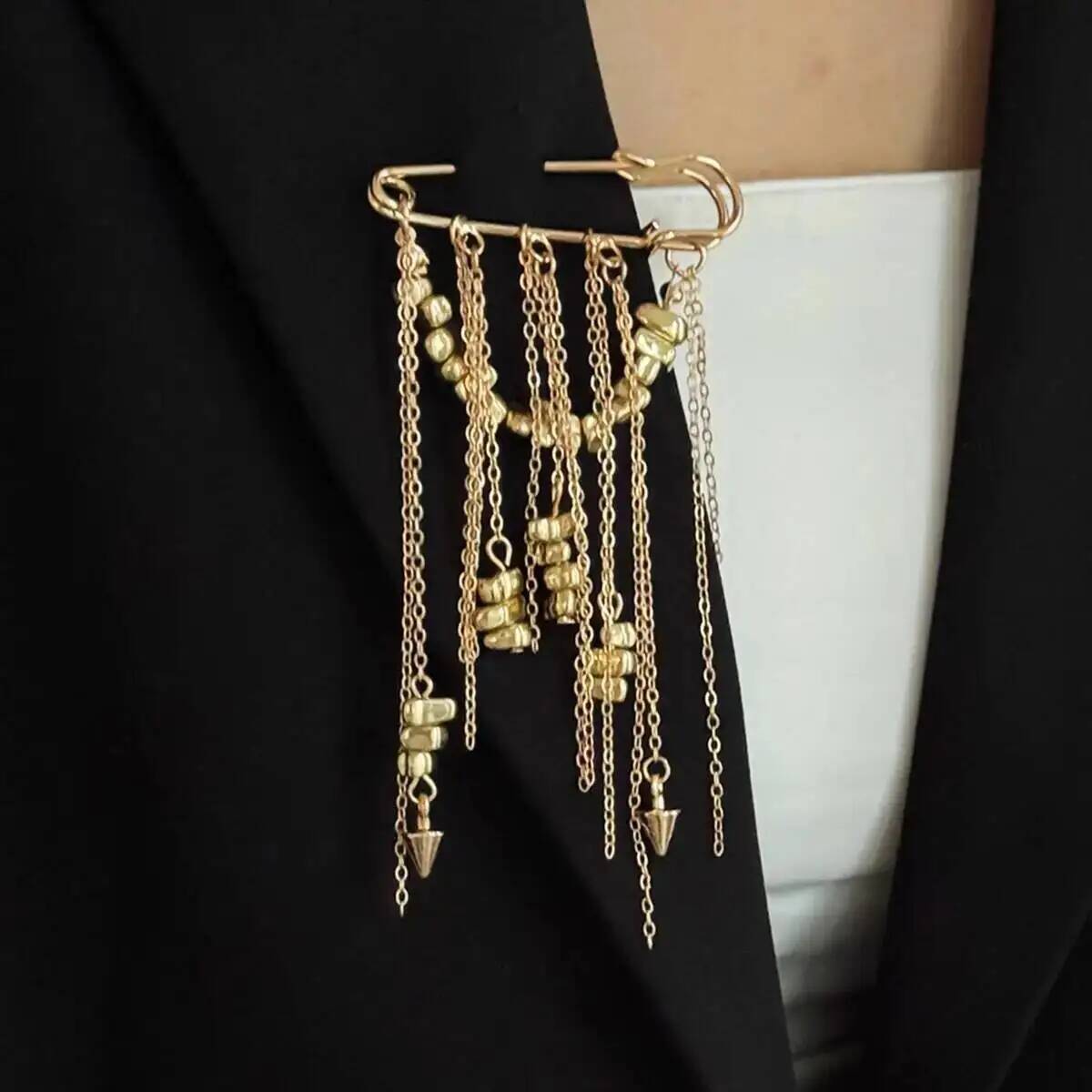 Broche de Cadena con Borlas Ir - Z Vintage Fashion reseña y precio