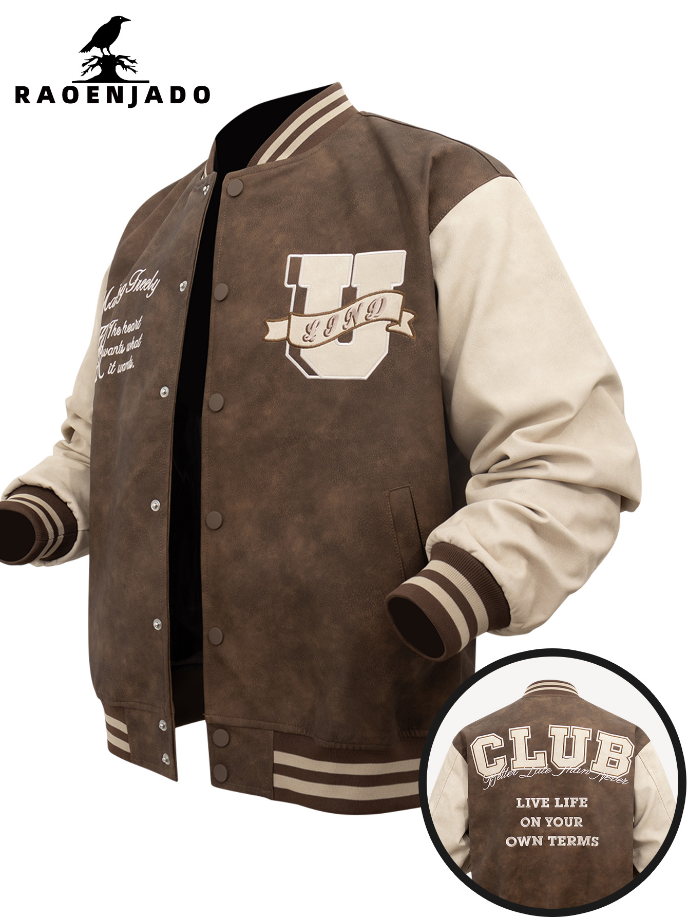 Chaqueta de Cuero Sintético PU - Varsity Jacket Wool reseña y precio