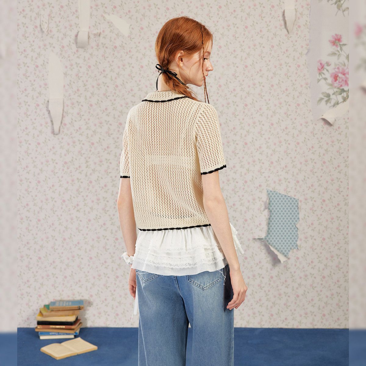 Blusa acanalada de punto para  - Vintage Fashion Korea reseña y precio