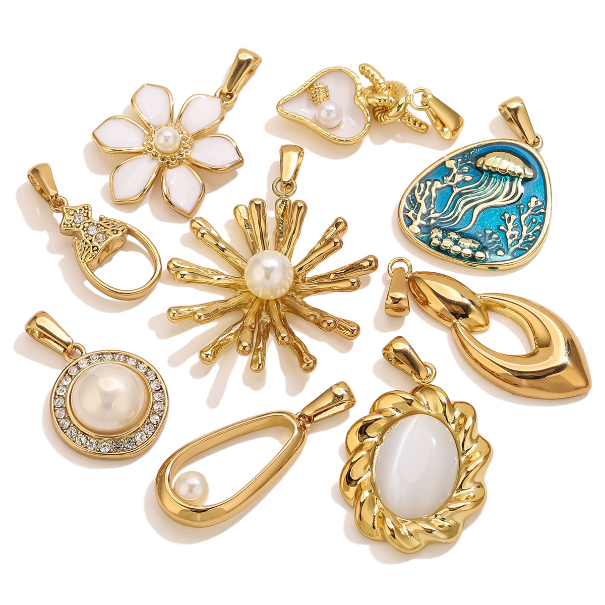 1 unidad de dijes de flor de a - Vintage Fashion Stores reseña y precio