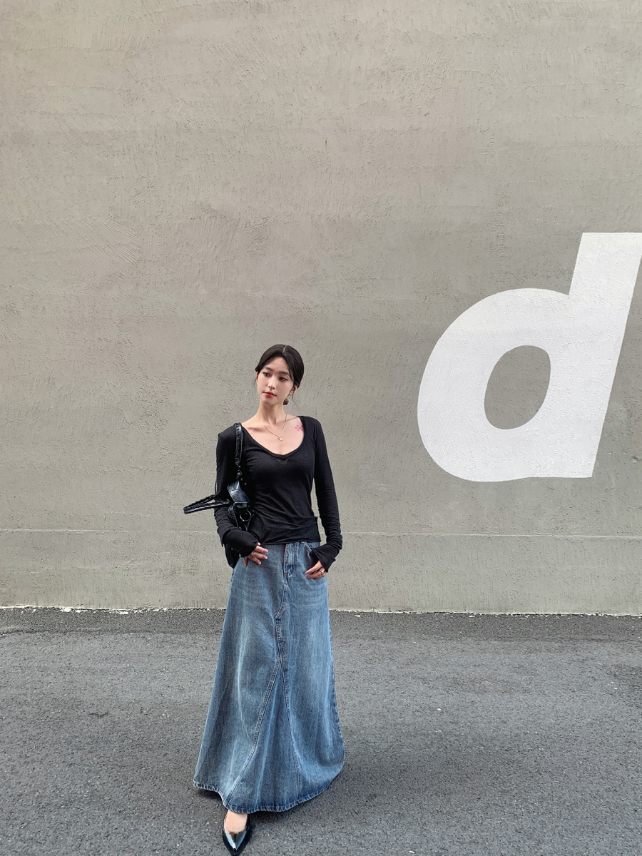 Falda vaquera azul vintage lav - Denim Skirt Midi Vintage reseña y precio