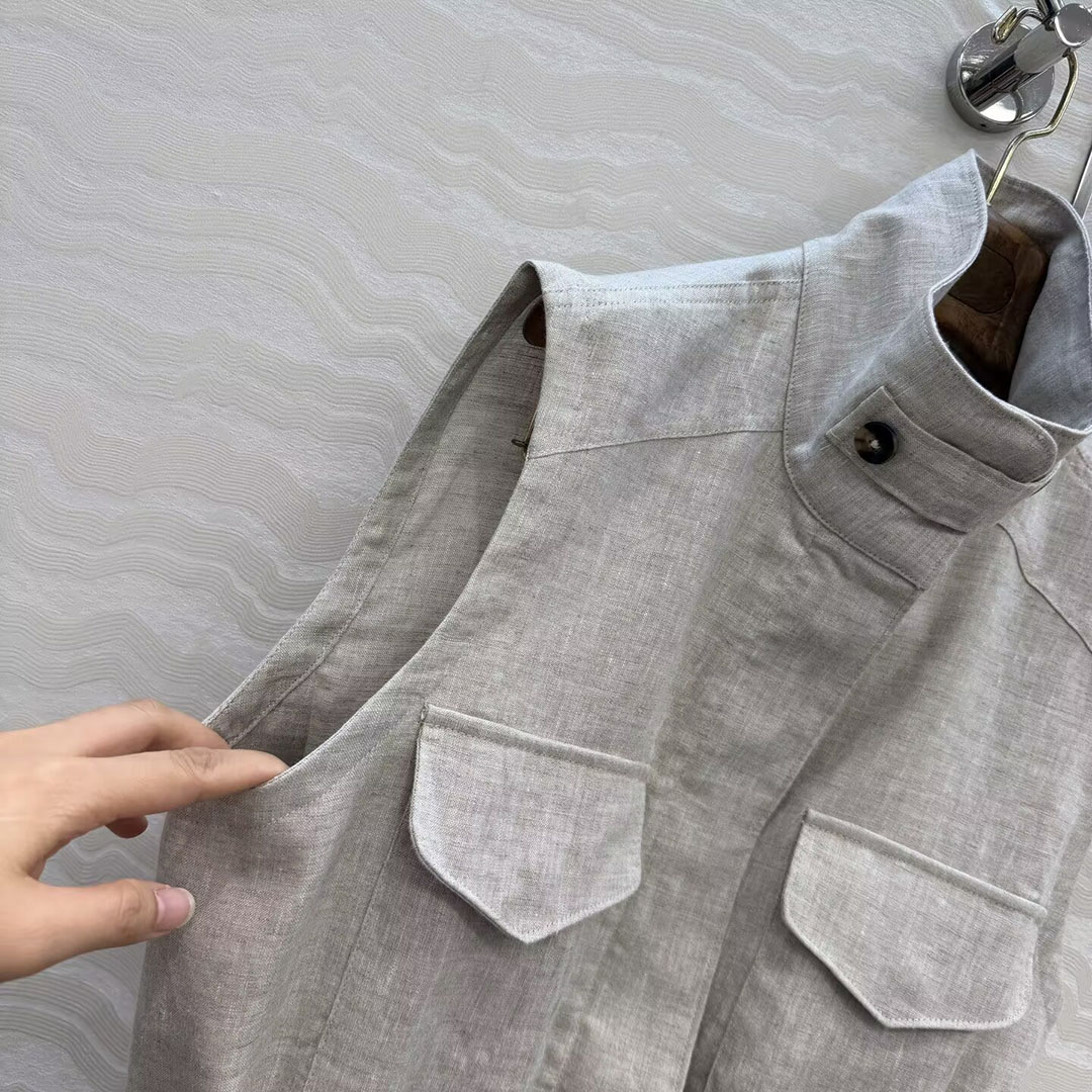 Nuevo Chaleco de Lino 100% Est - Vintage Fashion Old Money reseña y precio
