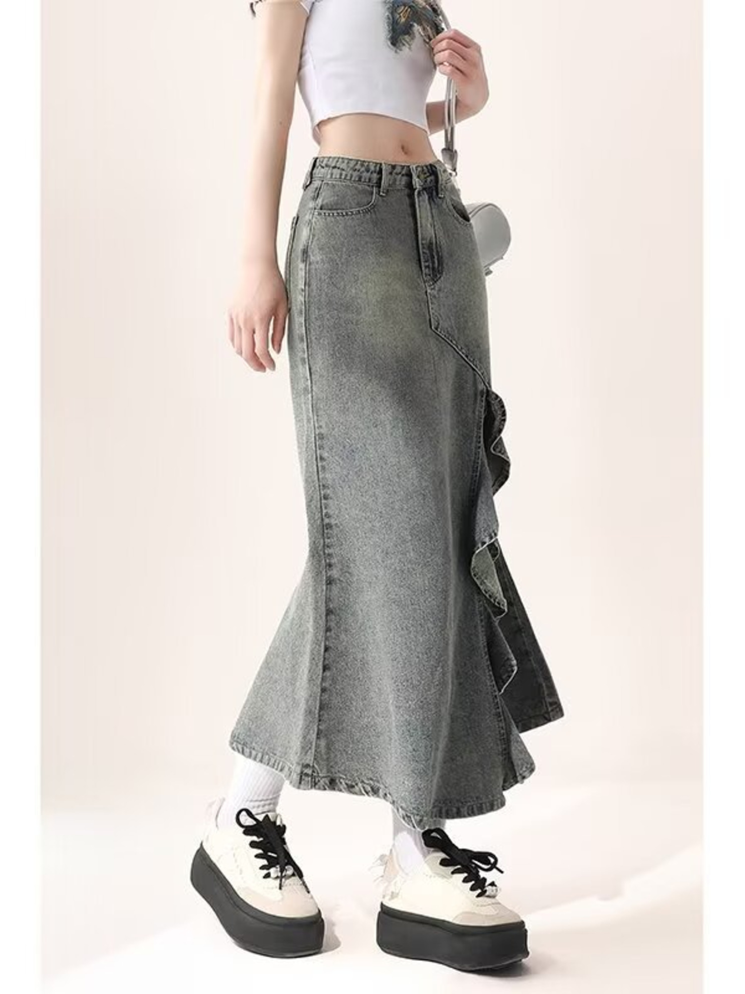 Falda Maxi de Mezclilla Vintag - Denim Skirt Midi Vintage reseña y precio