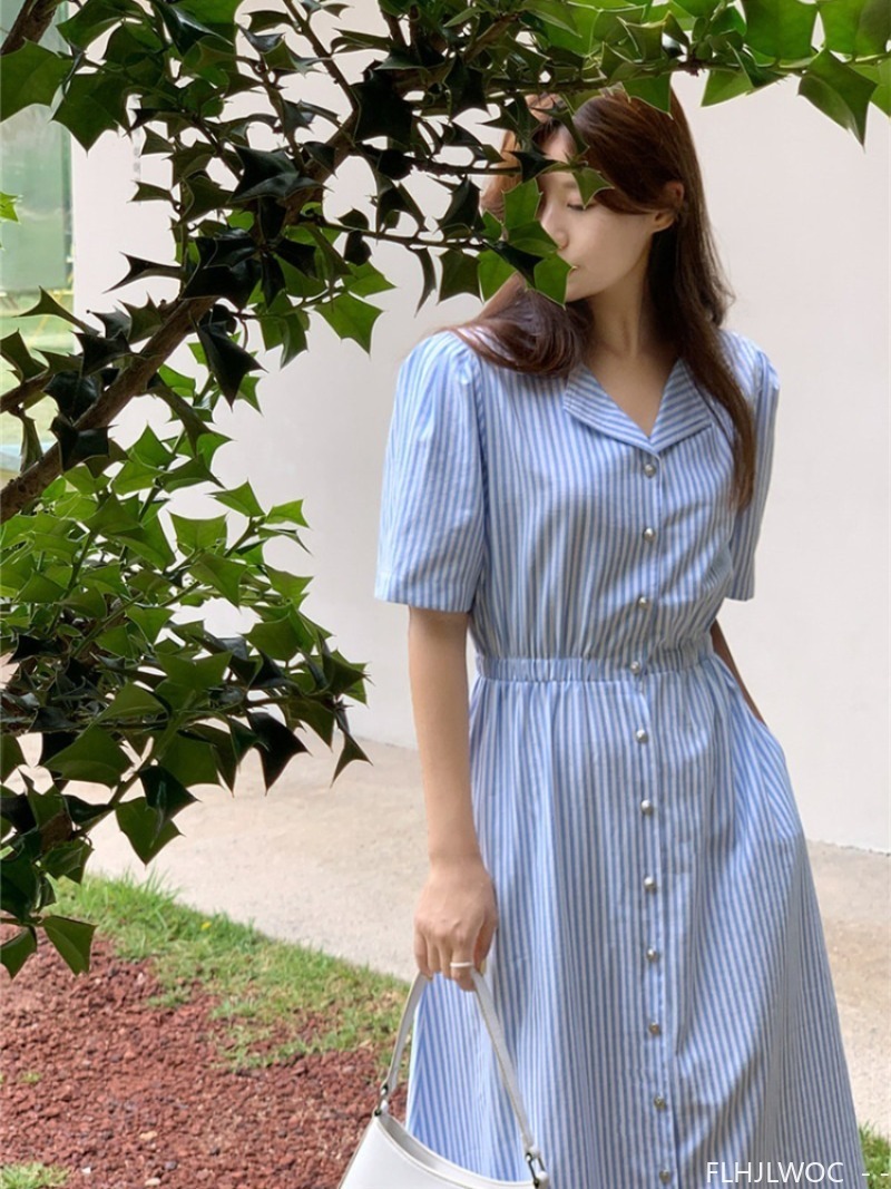 Vestidos femeninos de lino y a - Vintage Fashion Korea reseña y precio