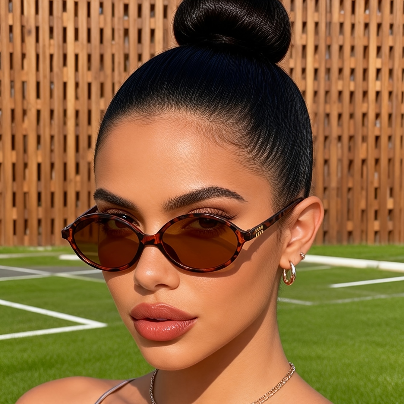 1 par de gafas de moda ovalada - Vintage Fashion Glasses reseña y precio