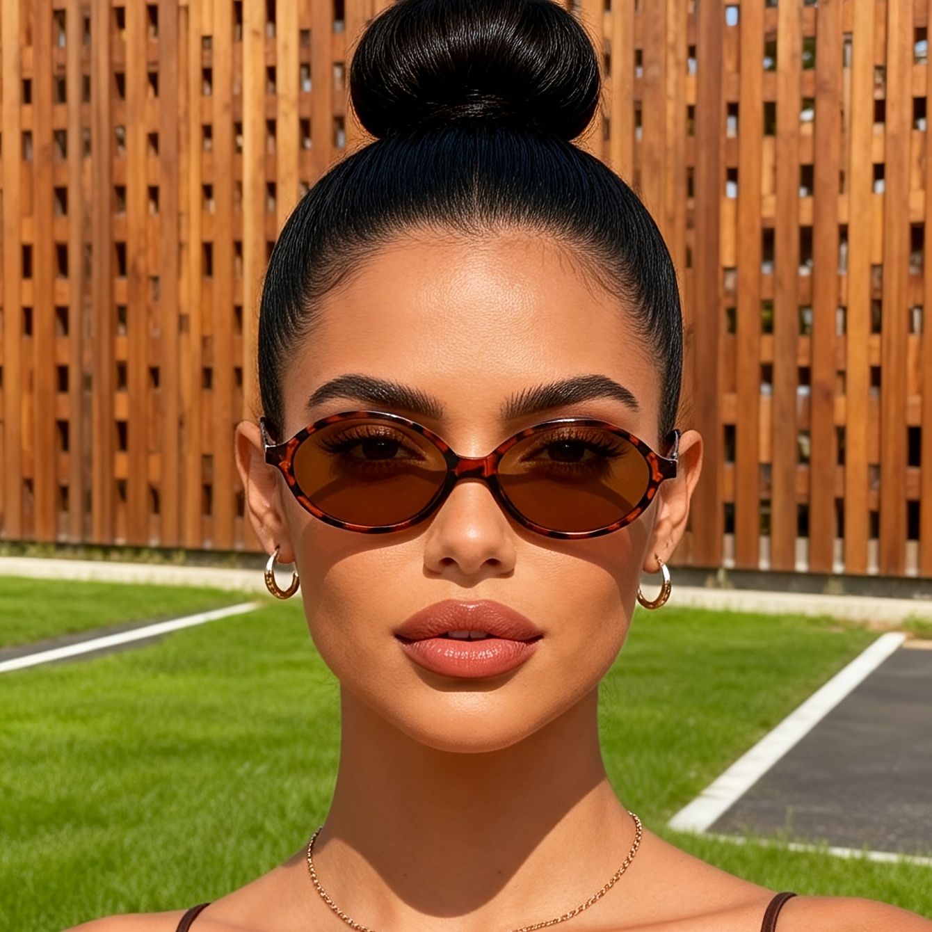 1 par de gafas de moda ovalada - Vintage Fashion Glasses reseña y precio