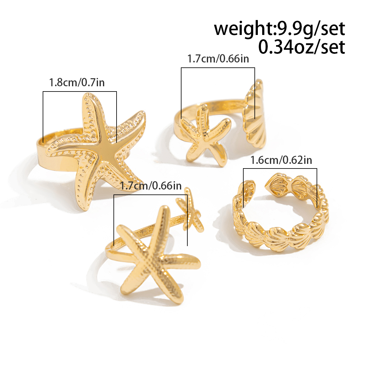 IngeSight.Z Juego de 4 anillos - Z Vintage Fashion reseña y precio