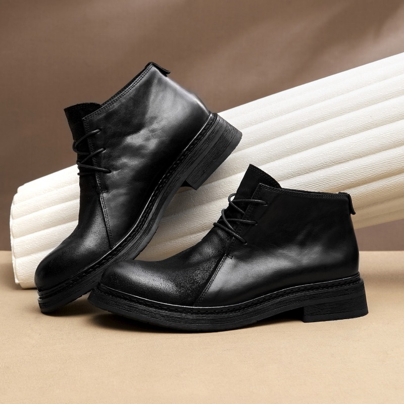 Botas de cuero genuino vintage - Vintage Fashion Luxury reseña y precio