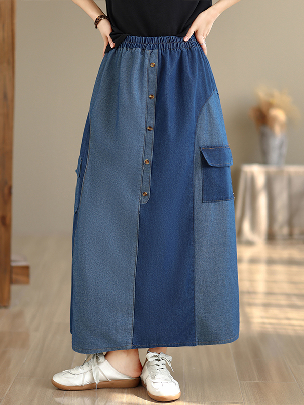 Falda vaquera informal holgada - Denim Skirt Midi Vintage reseña y precio