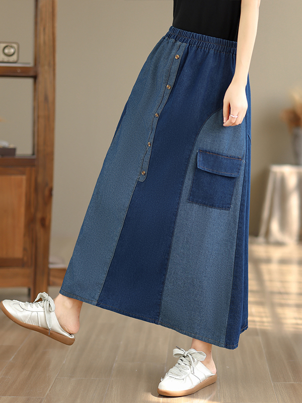 Falda vaquera informal holgada - Denim Skirt Midi Vintage reseña y precio