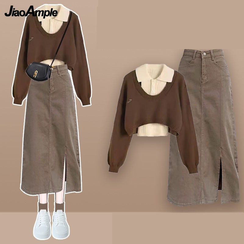 Mujer primavera otoño nuevo su - Denim Skirt Midi Vintage reseña y precio
