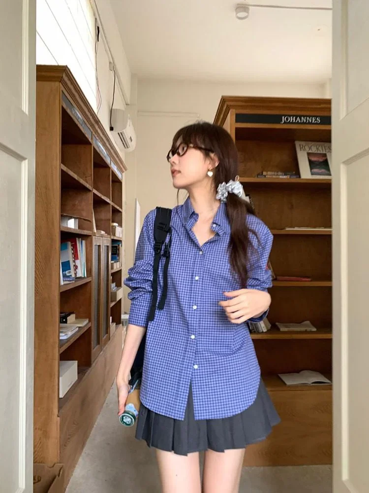 Camisas a cuadros azules Vinta - Vintage Fashion Stores reseña y precio