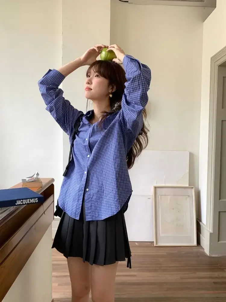 Camisas a cuadros azules Vinta - Vintage Fashion Stores reseña y precio