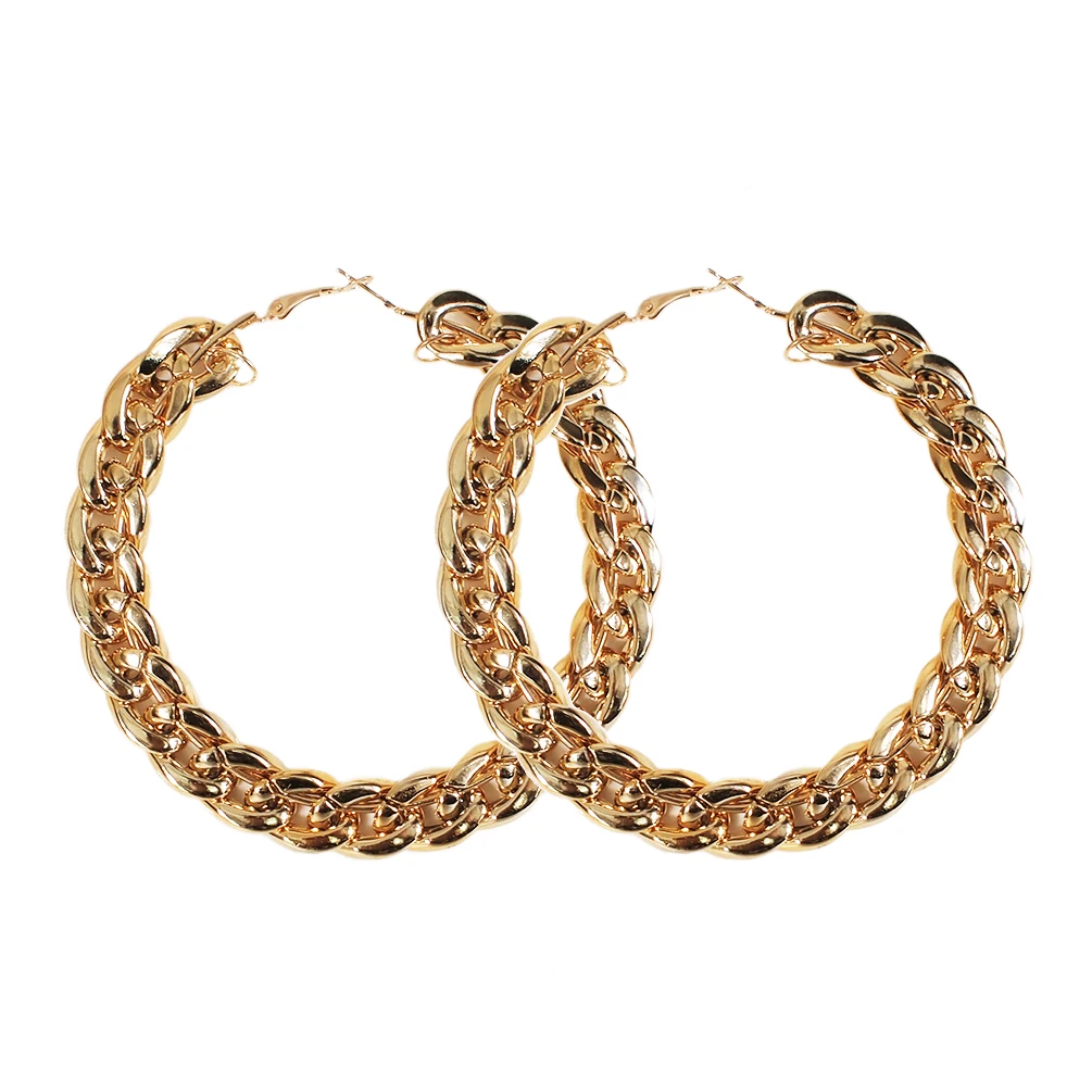 Pendientes de aro con cadena d - Vintage Fashion Korea reseña y precio