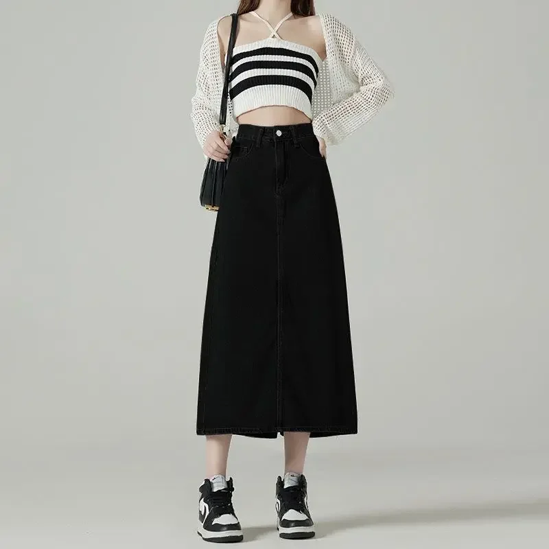 Faldas vaqueras para mujer, Mi - Denim Skirt Midi Vintage reseña y precio