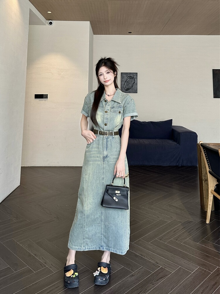 Vestido vaquero vintage de tal - Denim Skirt Midi Vintage reseña y precio